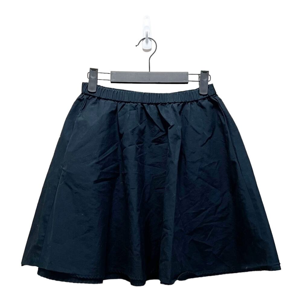Eileen Fisher The Fisher Project Cotton Black A-Line Mini Skater Skirt Size XS